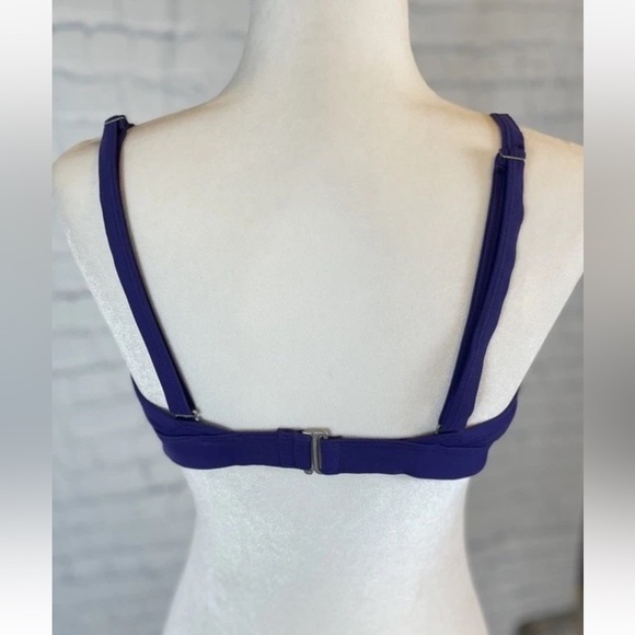 Athleta Womens Bikini Top Bra 36 B/C Purple Halter Padded Swimwear Hook Beach - Picture 7 of 13
